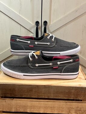 Levi's Men’s Gray Denim Loafer Slip On Casual Boat Shoes Size 13